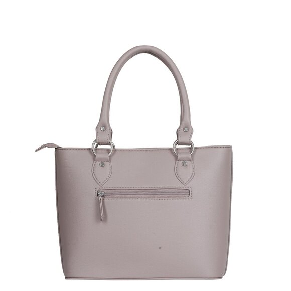 Top-Handle Tote Bag – Vegan Leather Women's Mauve Satchel Purse or Shoulder Bag - Picture 9 of 11